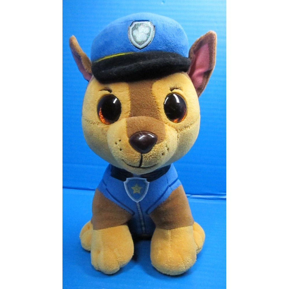 TY Beanie Boos PAW PATROL CHASE Blue & Brown German Shepherd 10"